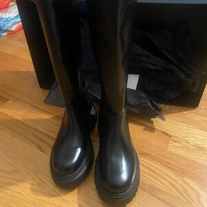 Maje Black Chunky Sole Boots